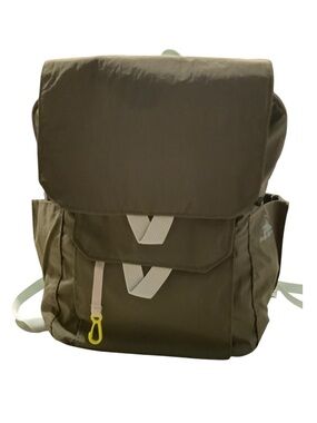 High Sierra Olive Green Backpack with light green straps.